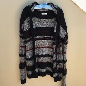 Abercrombie & Fitch Navy/Gray Hooded Cardigan M/L